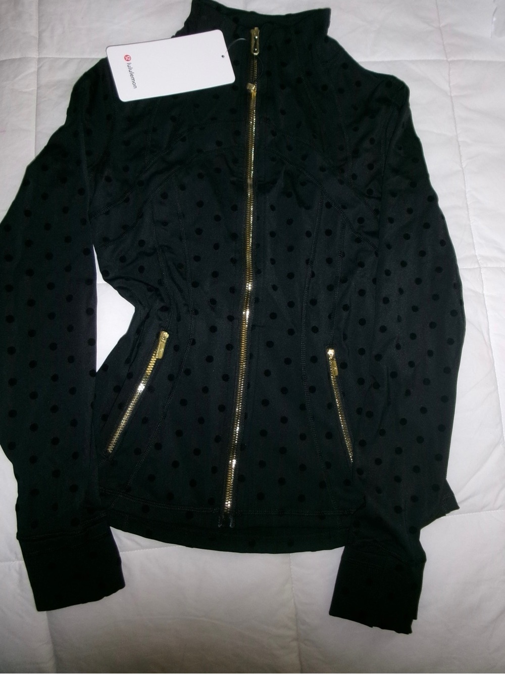 lululemon athletica Black Polka-Dot Zip Jacket